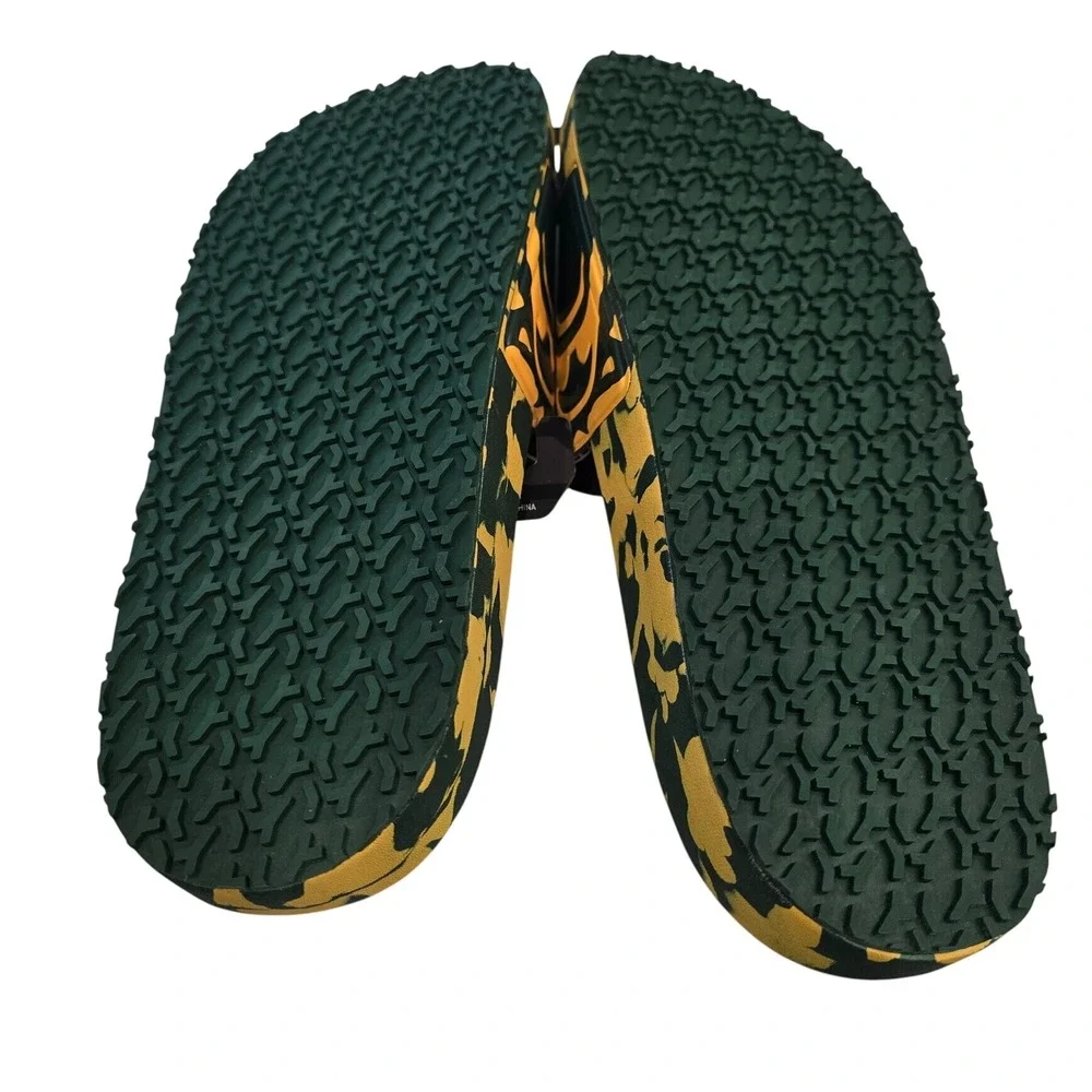 Hype Co Baylor University Slyder Sandals Mens 13 Green Gold Bears Slides M13 NEW